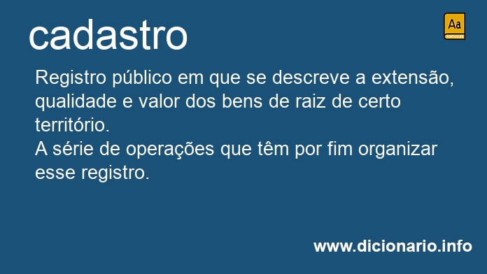 Significado de cadastros