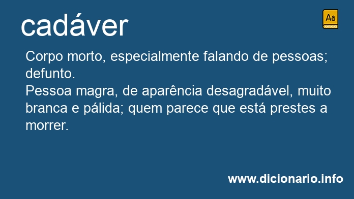 Significado de cadveres