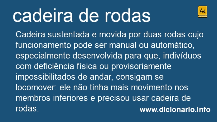 Significado de cadeira de rodas