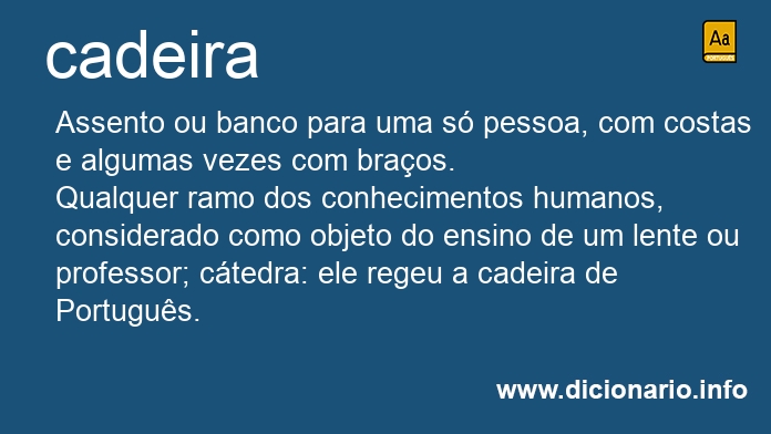 Significado de cadeira
