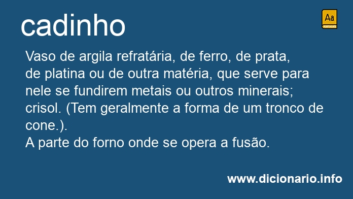 Significado de cadinho