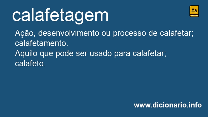 Significado de calafetagem