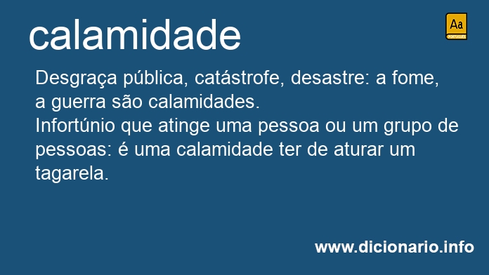 Significado de calamidades