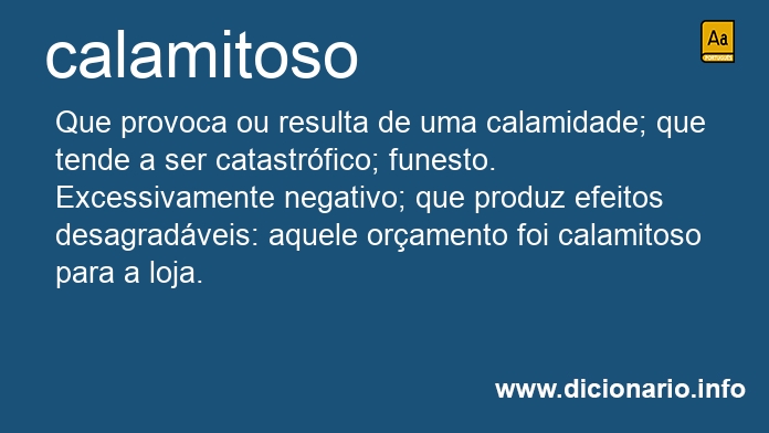 Significado de calamitoso
