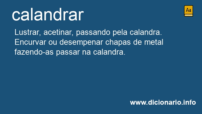 Significado de calandrar