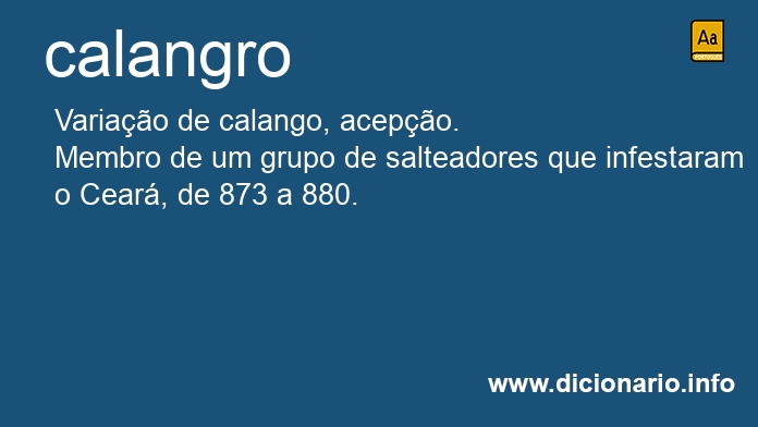 Significado de calangro