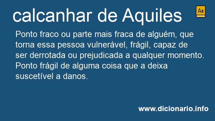 Significado de calcanhar de Aquiles