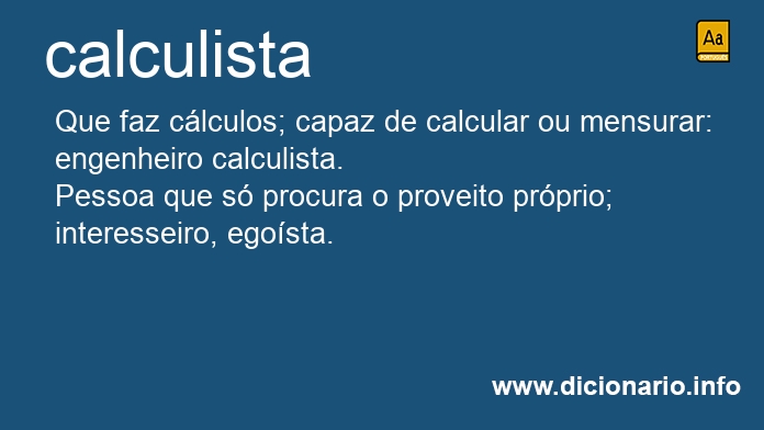 Significado de calculista