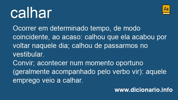 Significado de calhar