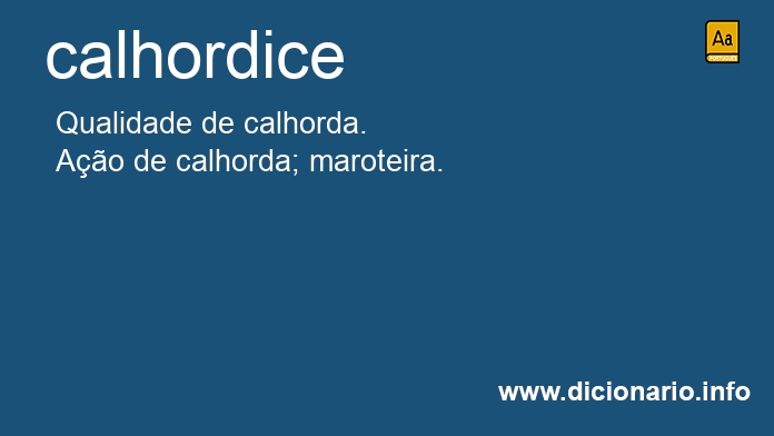 Significado de calhordice