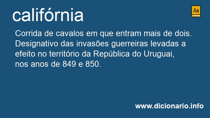 Significado de califrnia