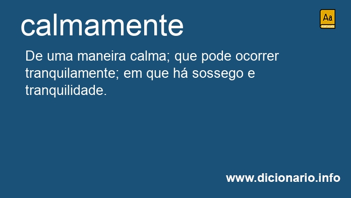 Significado de calmamente