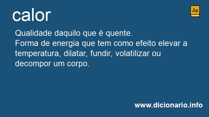 Significado de calor