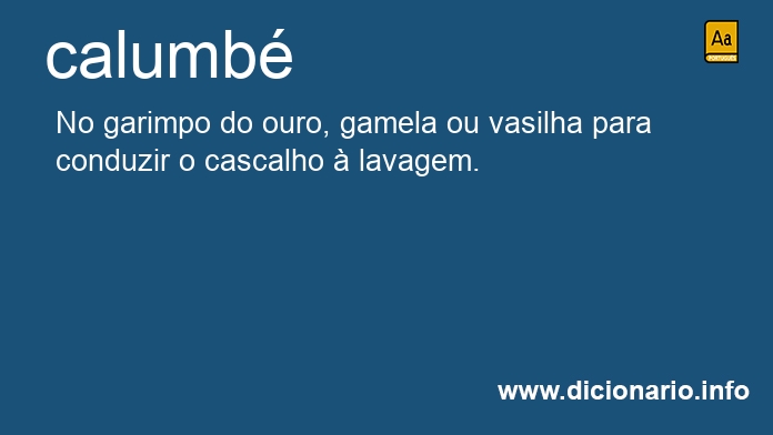 Significado de calumbé Significado de calumbé