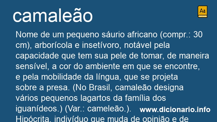 Significado de camaleona Significado de camaleona