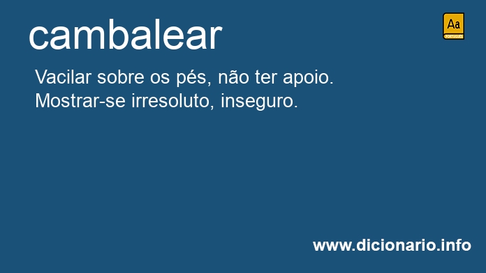 Significado de cambalear