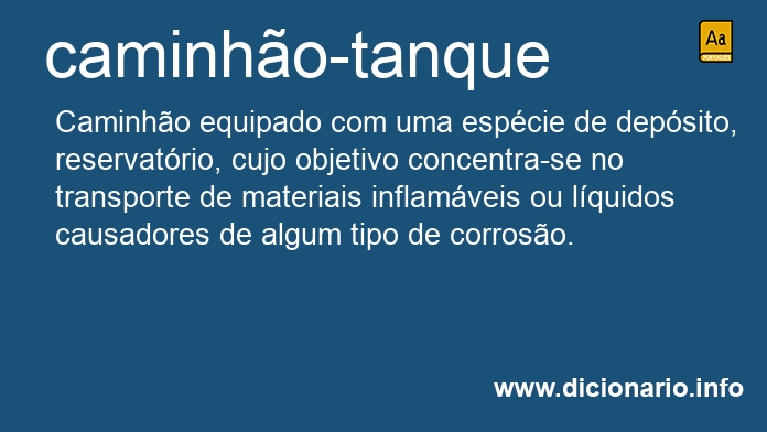 Significado de caminho-tanque