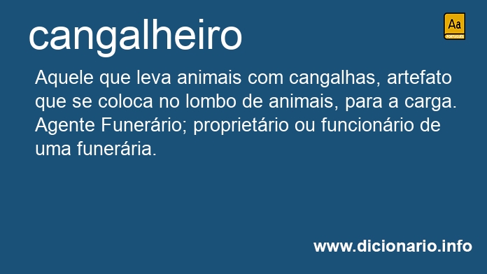Significado de cangalheiro