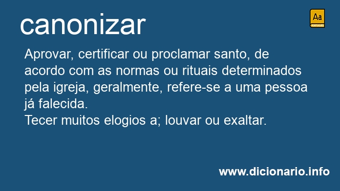 Significado de canoniza