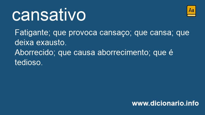 Significado de cansativa