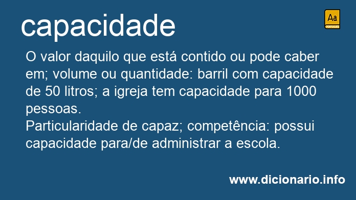 Significado de capacidade