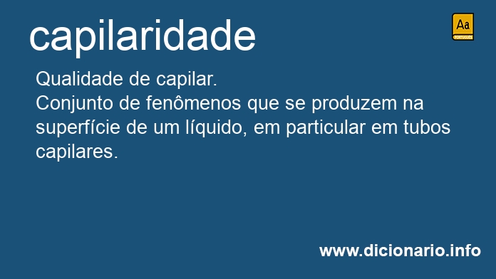 Significado de capilaridade
