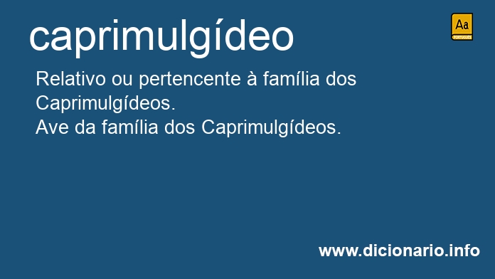 Significado de caprimulgdea