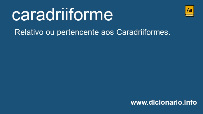 Significado de caradriiforme