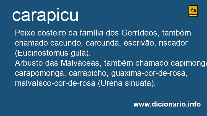 Significado de carapicu