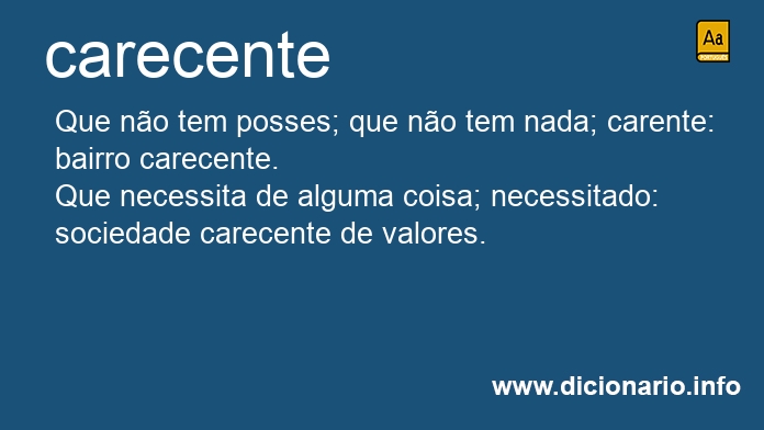 Significado de carecente