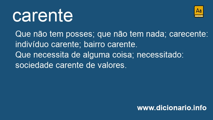 Significado de carentes