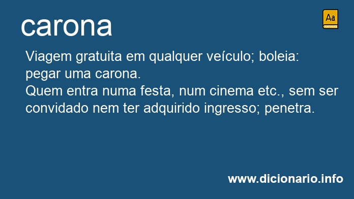 Significado de carona