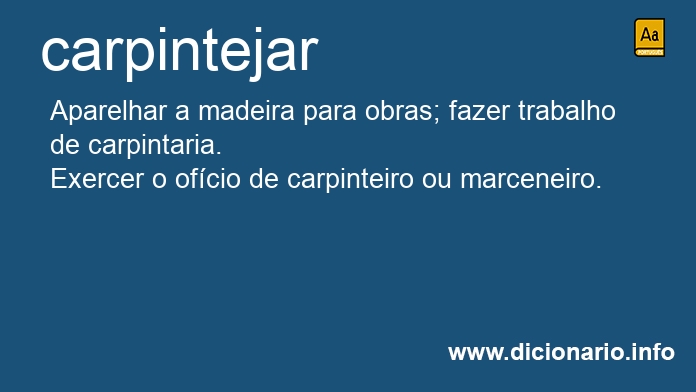 Significado de carpintejar