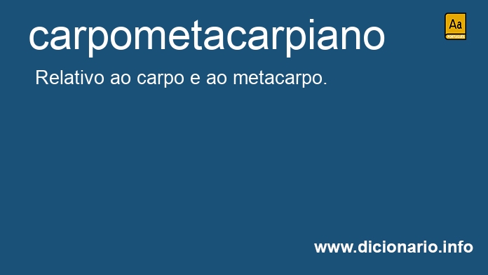 Significado de carpometacarpiano