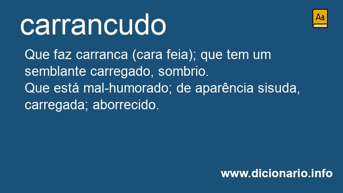 Significado de carrancudo