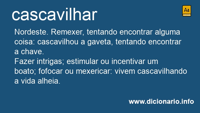 Significado de cascavilhando