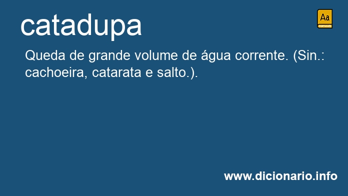 Significado de catadupa