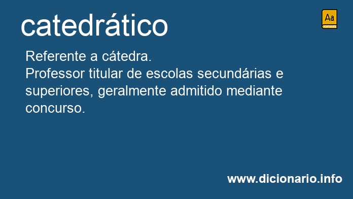 Significado de catedrtica