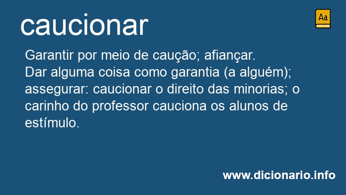 Significado de caucionarei