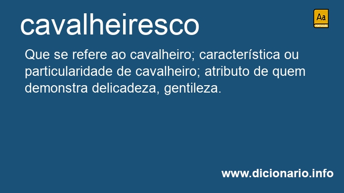 Significado de cavalheiresca