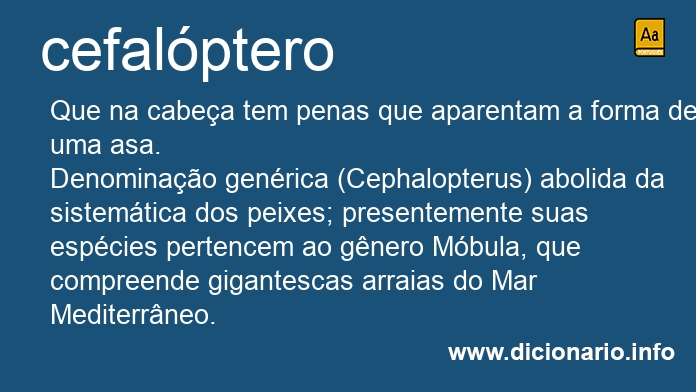 Significado de cefalptero