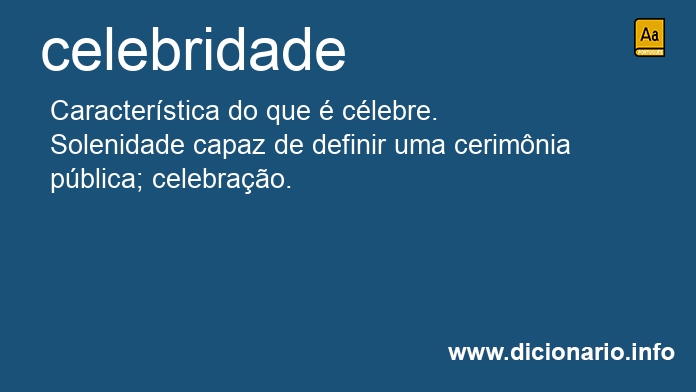 Significado de celebridade