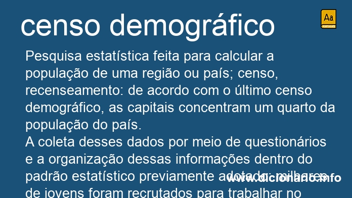 Significado de censo demogrfico