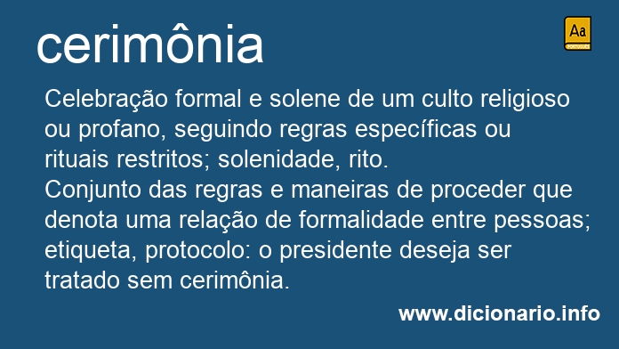 Significado de cerimnia