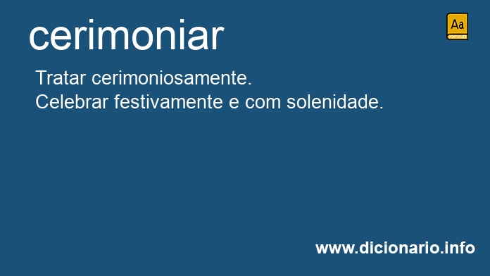 Significado de cerimoniar