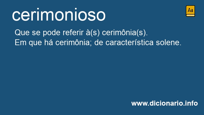 Significado de cerimoniosa