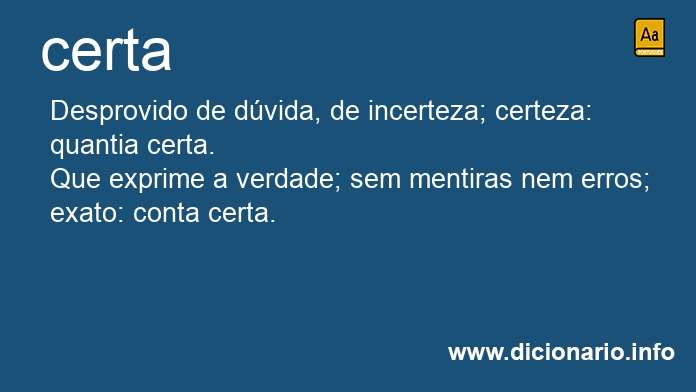 Significado de certa