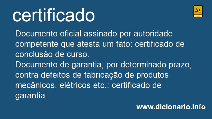 Significado de certificada