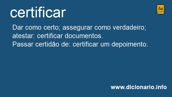 Significado de certificaramos