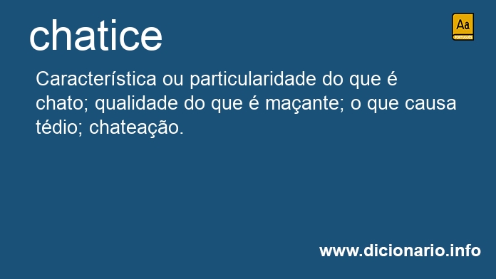 Significado de chatice